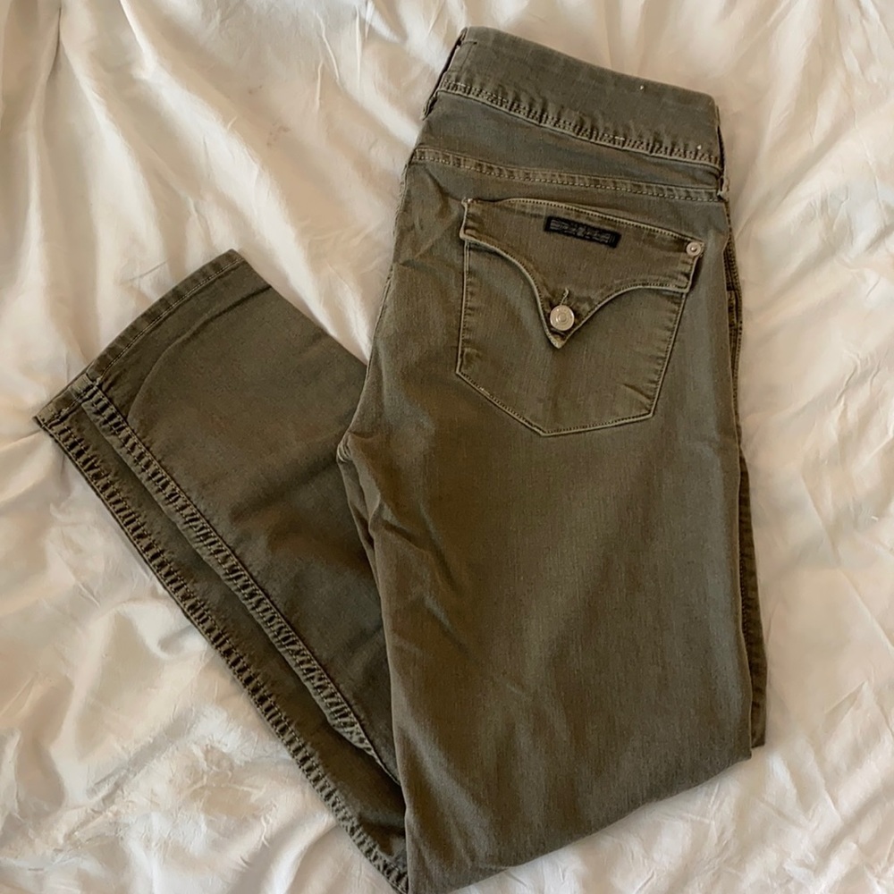 Hudson Army Green Ankle Crop Pants